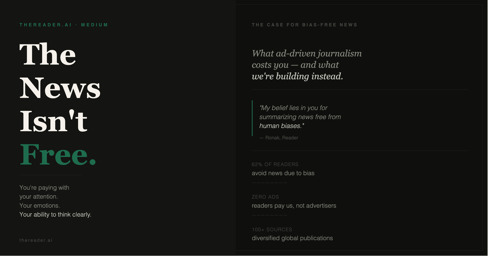 Ronak didn't file a support ticket. He wrote us a letter. This one's for every reader who believes news should inform — not inflame